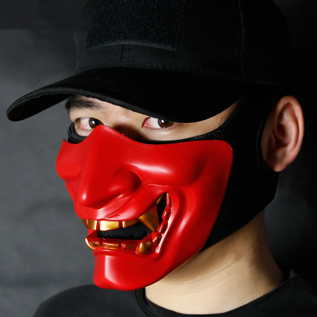 WST Battleground Devil Pattern Tactical Half Face Protective Mask for Outdoor Airsoft Halloween Cosplay Paintball Safety Items | Спорт и