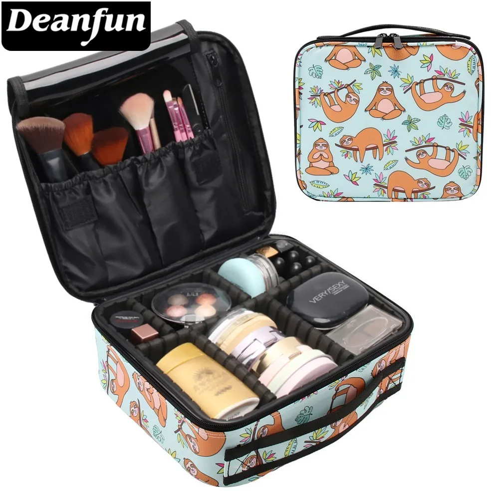 Deanfun чехол для макияжа Ленивец Радужный лист водостойкий Регулируемый