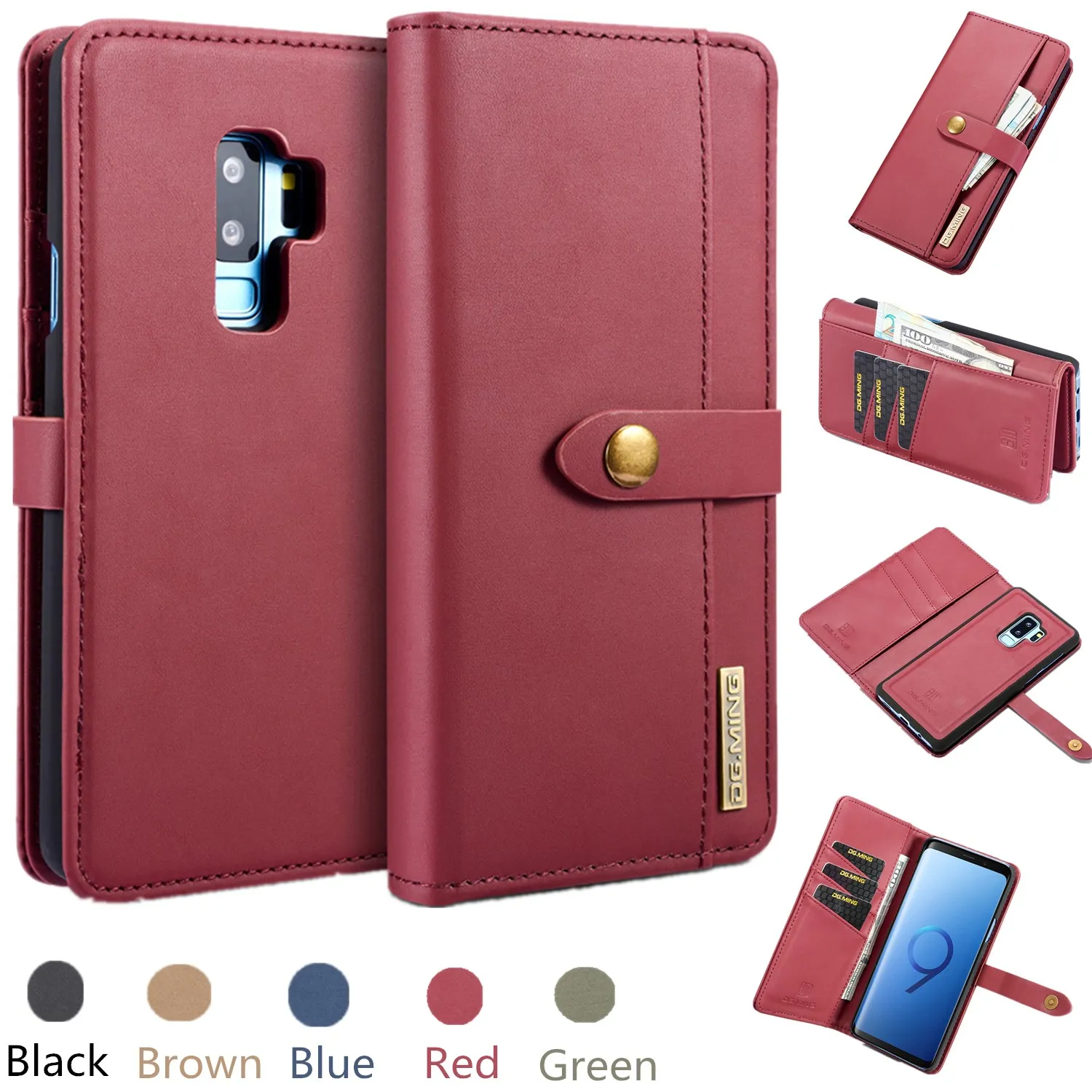 Чехол-книжка для samsung Galaxy Note9 Coque note8 съемный чехол-кошелек из искусственной кожи s9