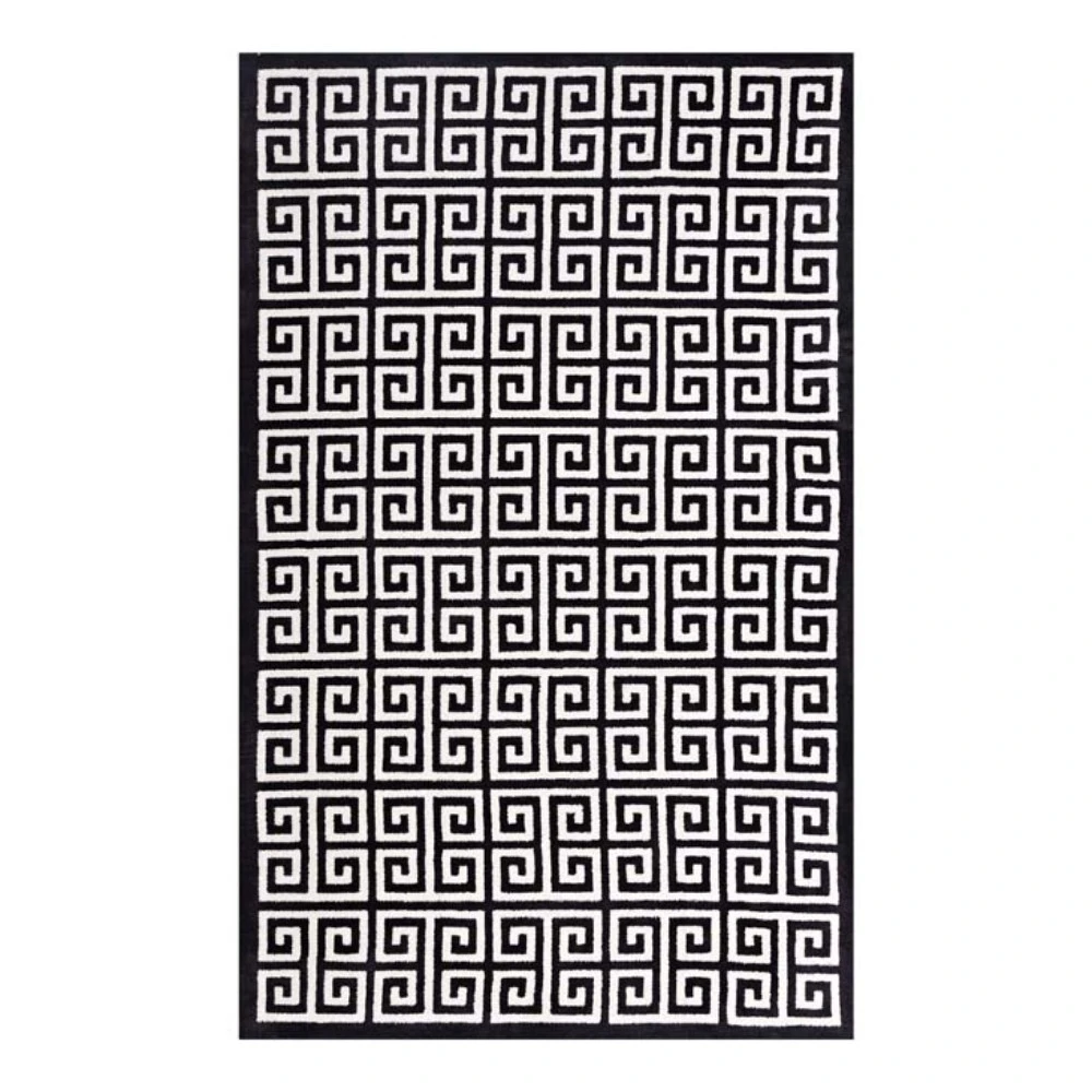 Коврик Freydis Greek Key 5x8 черный и белый | Дом сад
