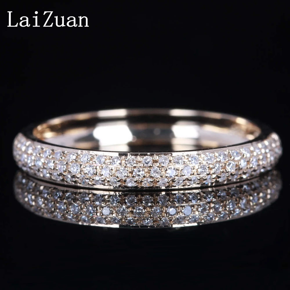 LaiZuan твердое 10k желтое золото сертифицировано круглой 0.2ct подлинные натуральные