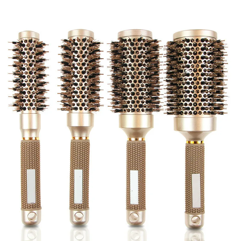 

4Size New Hair Brush Nano Hairbrush Thermal Ceramic Ion Round Barrel Comb Hairdressing Hair Salon Styling Drying Curling