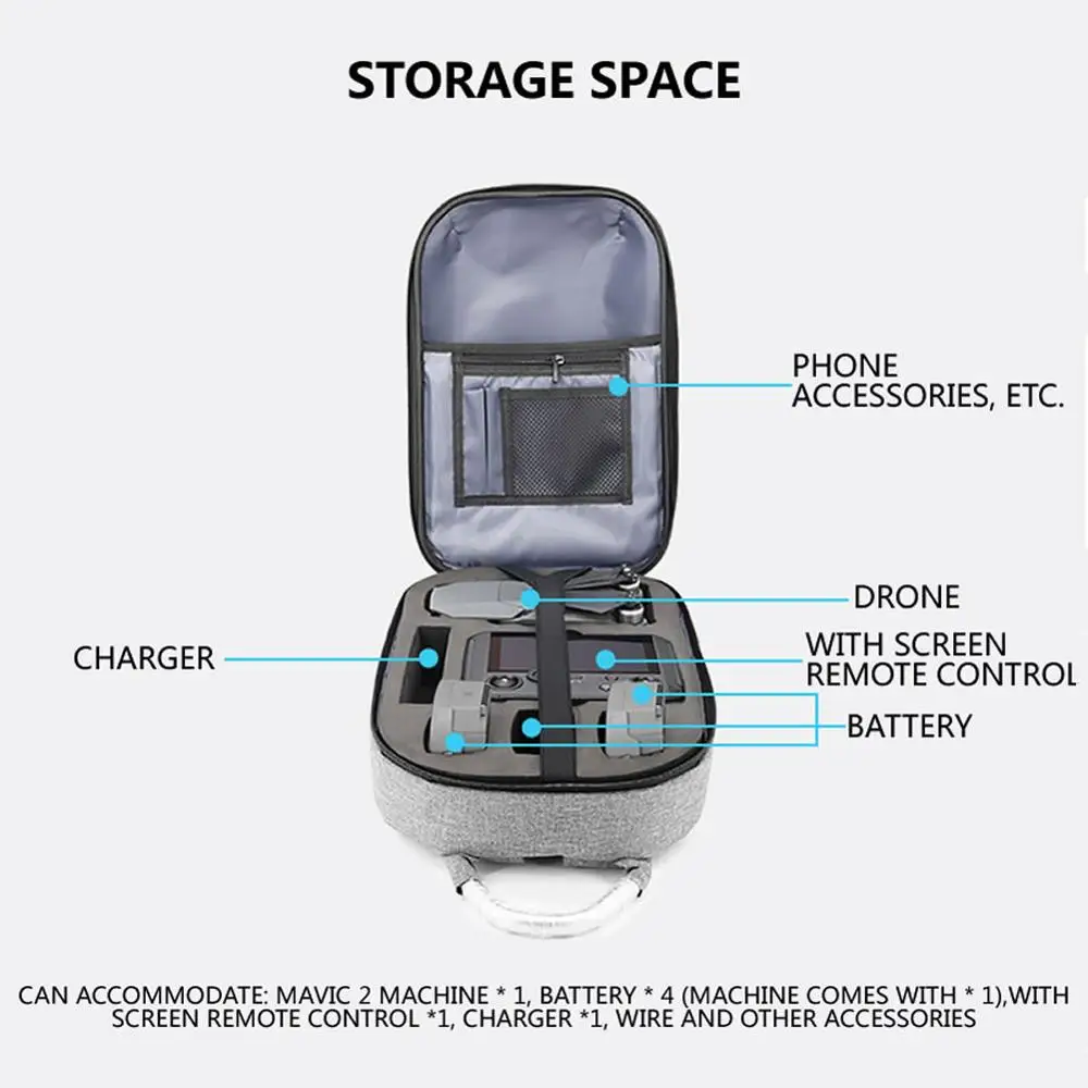 Жесткий рюкзак для дрона DJI Mavic 2 Pro/Zoom MAVIC с контроллером экрана водонепроницаемые