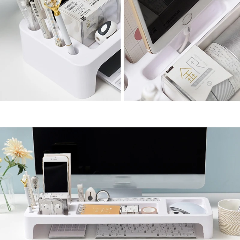 Tabletop Storage Shelf Multi-Functional Office Supplies Computer Keyboard Sorting Rack Stationery Organizer | Канцтовары для офиса