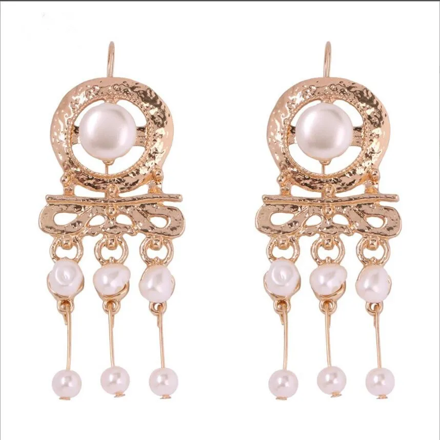Женские серьги-подвески ZA богемные Свадебные ювелирные изделия с жемчугом