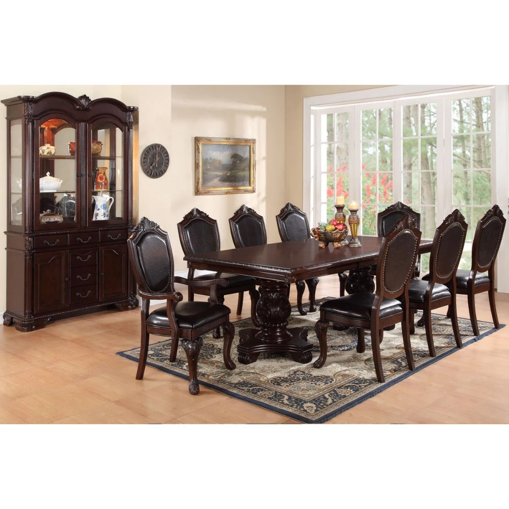 Традиционный резиновый деревянный Королевский стул набор из 2 коричневых |