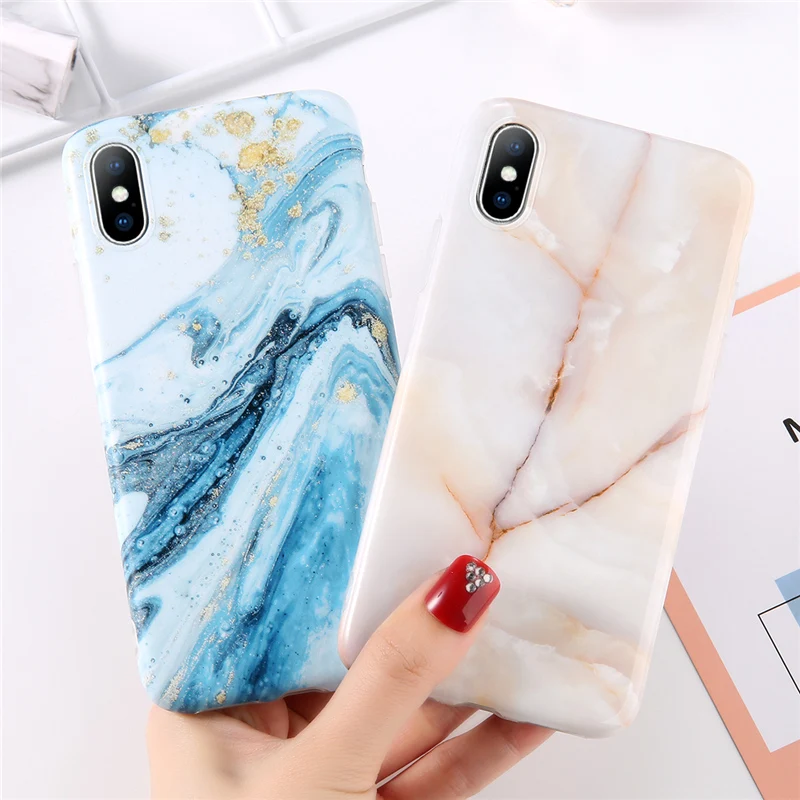 Lovebay Телефон чехол для iPhone 6 6s 7 8 Plus X XR XS Max Модный Цветной мраморный акварельный