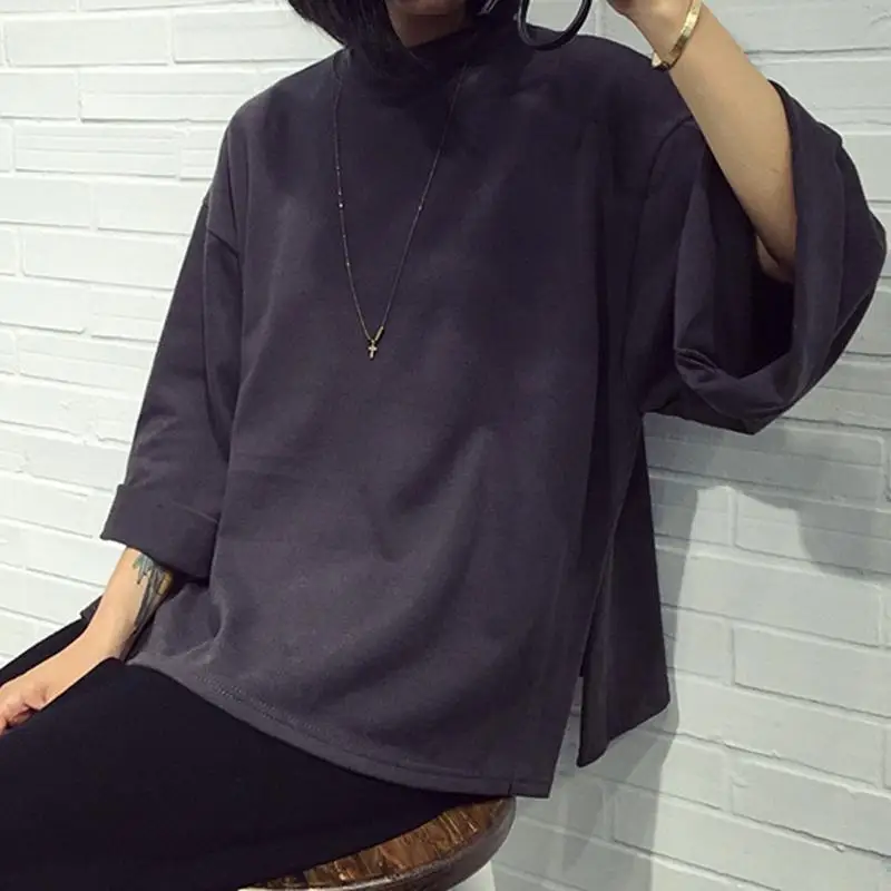 Korean Version Casual Sweet tops Loose Comfortable Cotton Solid Color pullover Round Neck One Size Spring Summer Autumn | Женская одежда