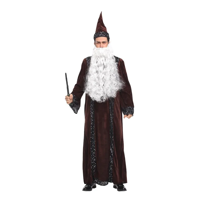 Карнавальный костюм на Хэллоуин для мужчин Gandalf Magic School Wizard карнавальный Monk