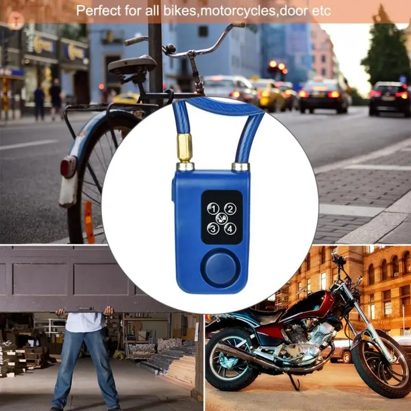 Умный Bluetooth замок с сигнализацией Противоугонный цепочкой для велосипедных