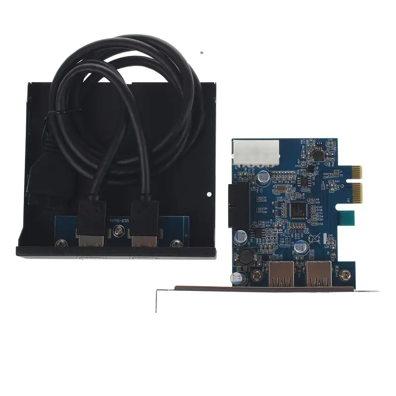 PCI Express PCI-E карта 2 порта концентратор адаптер + USB 3 0 Передняя панель 5 Гбит/с
