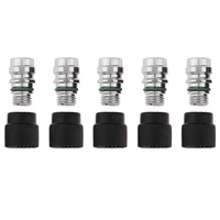 vodool 5pcs high side ac service charge port ball valve cores with caps auto air conditioner system repair accessory for gm vw