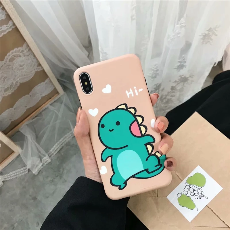 3 cpisai для Apple iphone XS MAX XR X чехол телефона милый динозавр удача мягкая задняя крышка