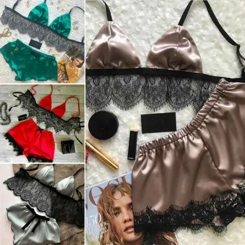 Женское сексуальное сатиновое кружевное нижнее белье babydoll ночная рубашка