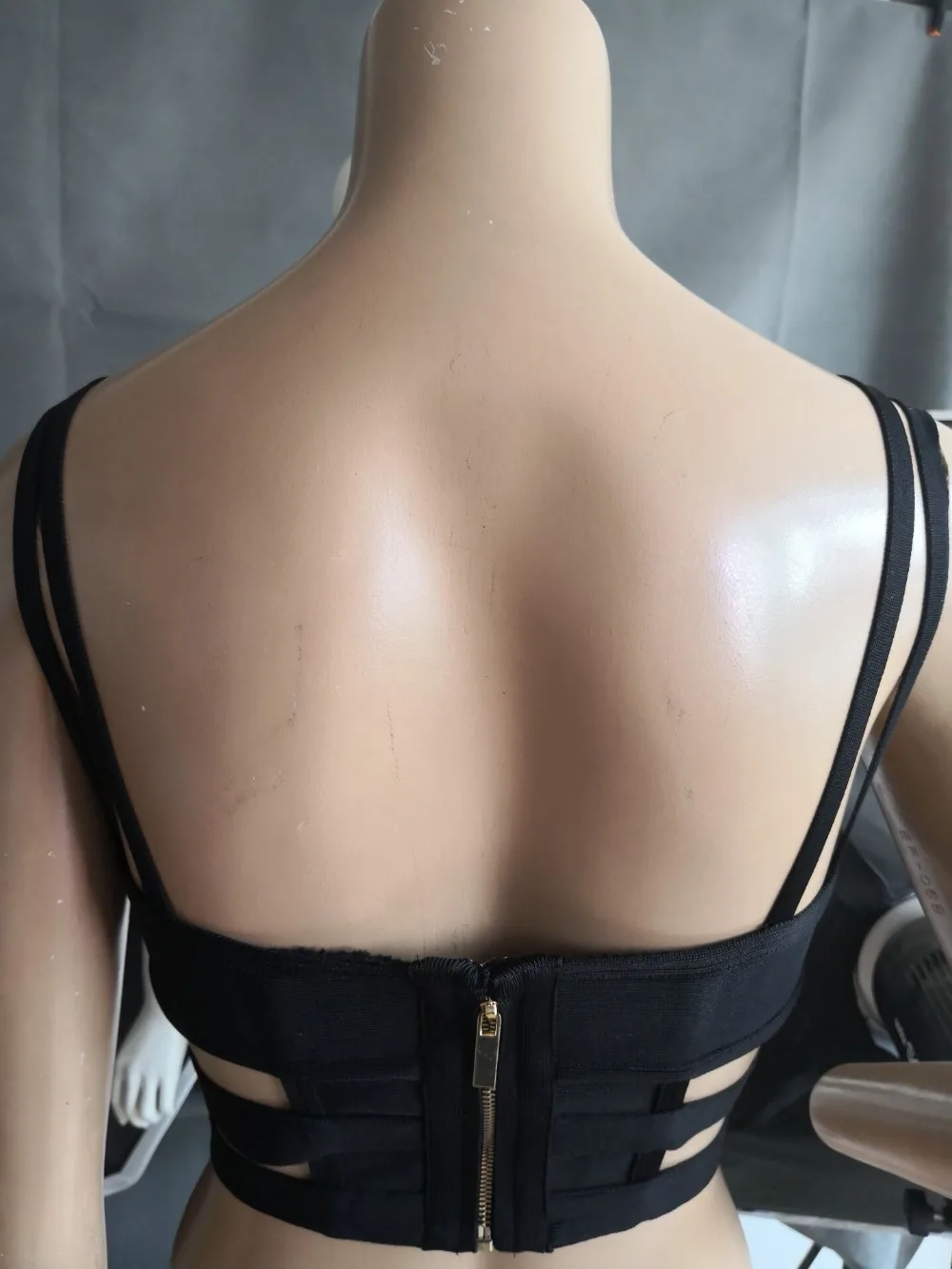 Women Celebrity Black Sleeveless Sashes Short Bandage Top High Quality Bodycon Sexy Top Wear