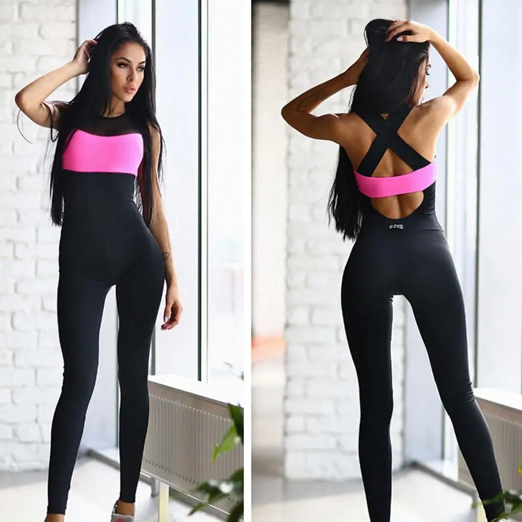 Женский с круглым вырезом без рукавов Лоскутная Йога одна высокая талия кусок