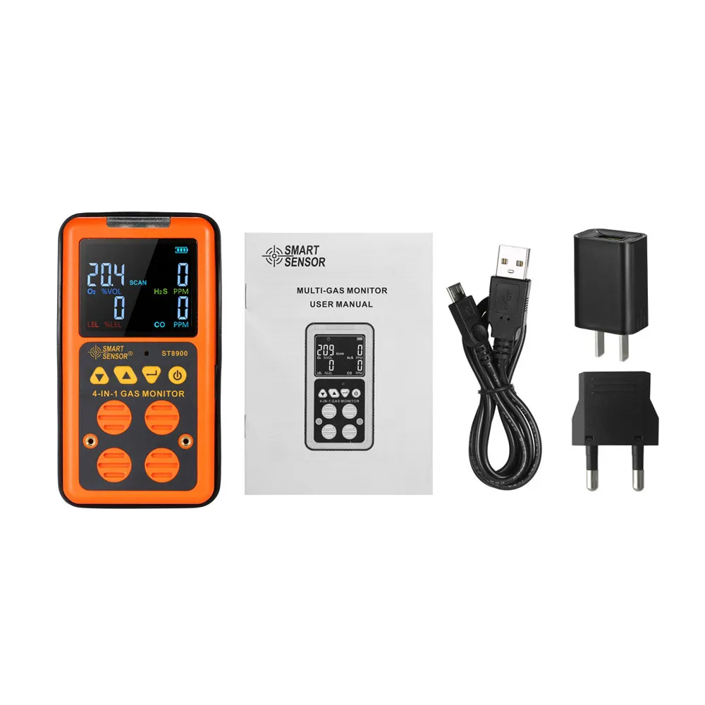 Цифровой детектор газа CO H2S O2 LEL Монитор датчик утечки с ЖК дисплеем звуковой