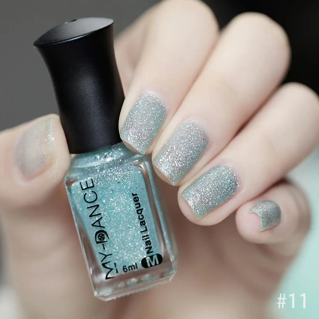 Glitter Nail 12 Long Colors Polish Lacquer Dry Lasting Water Based 6ml Quick Matte Metallic | Красота и здоровье