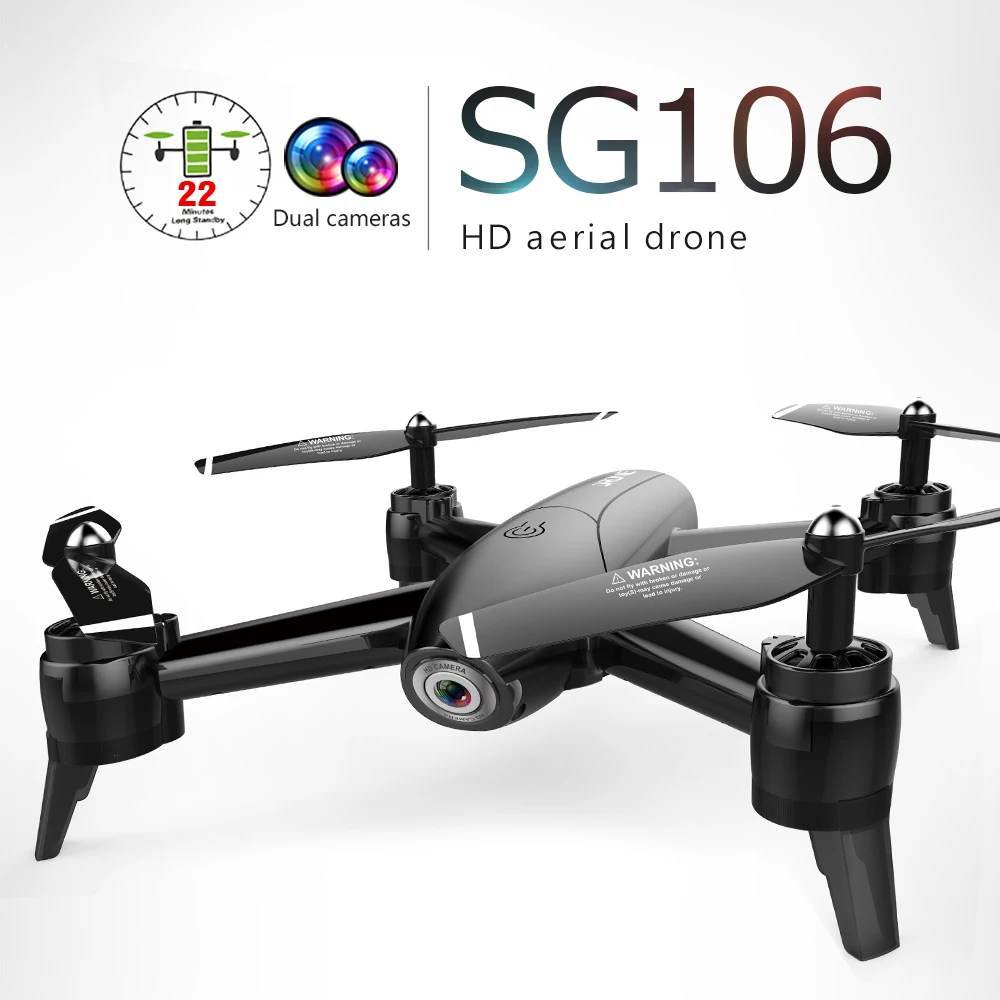SG106 wifi FPV RC Квадрокоптер Дрон 1600 мАч 1080P HD Двойная камера селфи с камерой