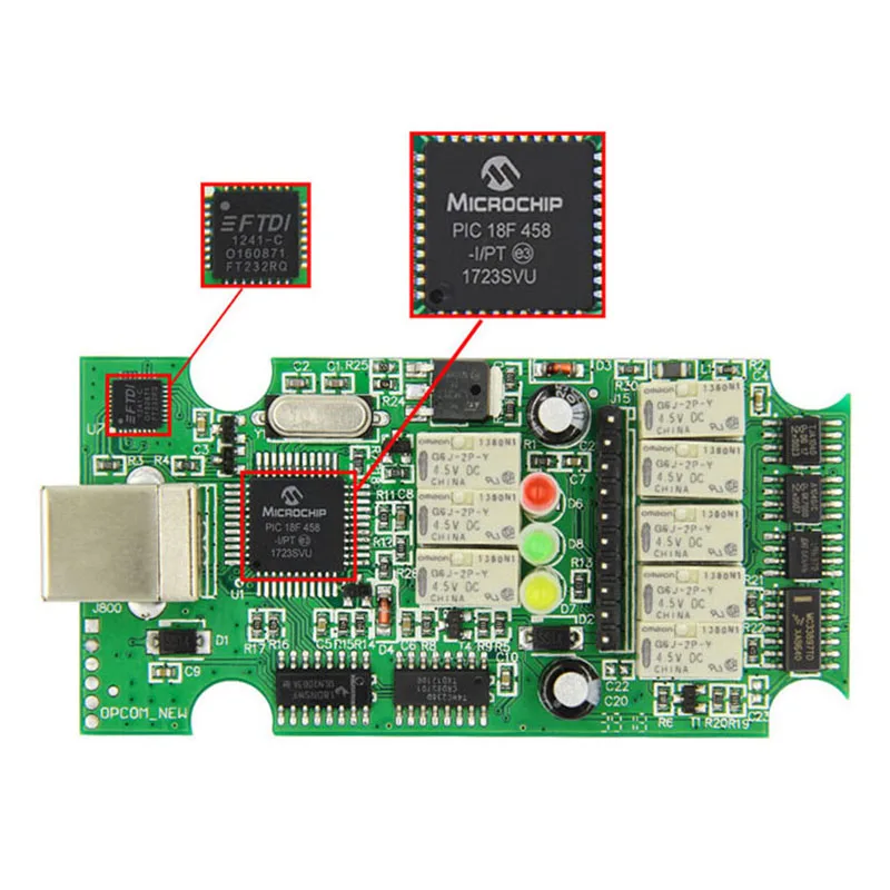 V1.95 2014 в с Pic18F458 Ftdi Ft232Rq чип Obd Obd2 диагностический инструмент для Opel Op Com Can Bus кабель|