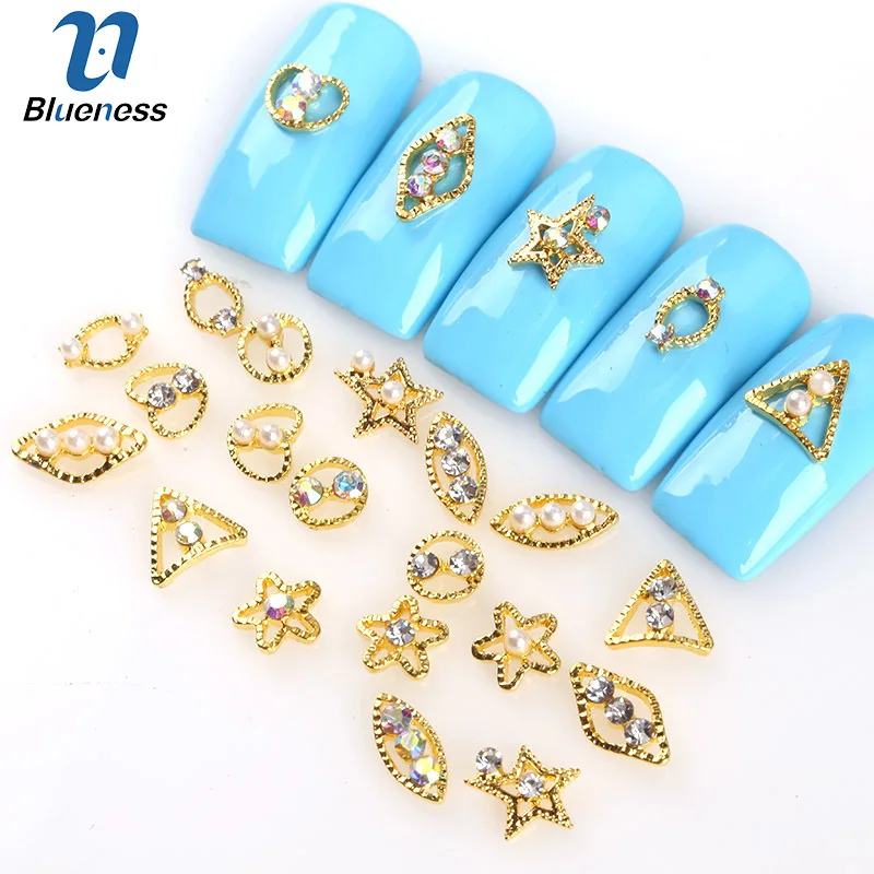 Blueness 10 шт./лот блестящие ногти Стразы Звездный цветок Дизайн Маникюр 3D украшения