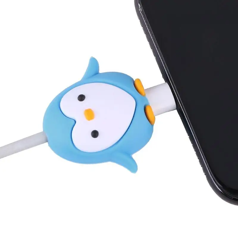 Прекрасный мультфильм животных USB зарядное устройство кабель протектор адаптер