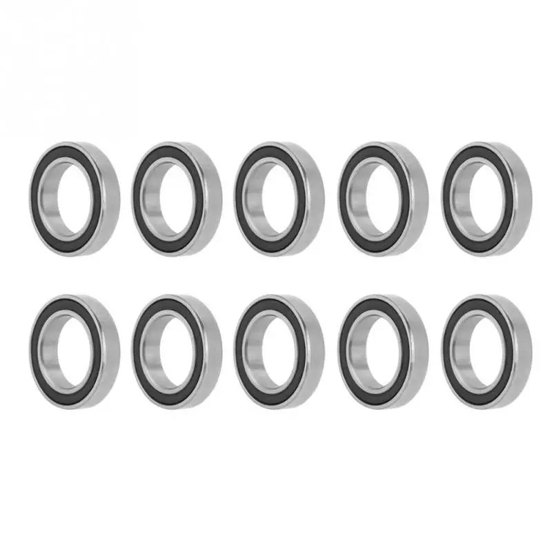10Pcs 15x24x5mm 6802-2RS Double Sided Rubber Sealed Bearing Single Row Deep Groove High Speed Ball Bearings for 15mm Shaft/Rod |