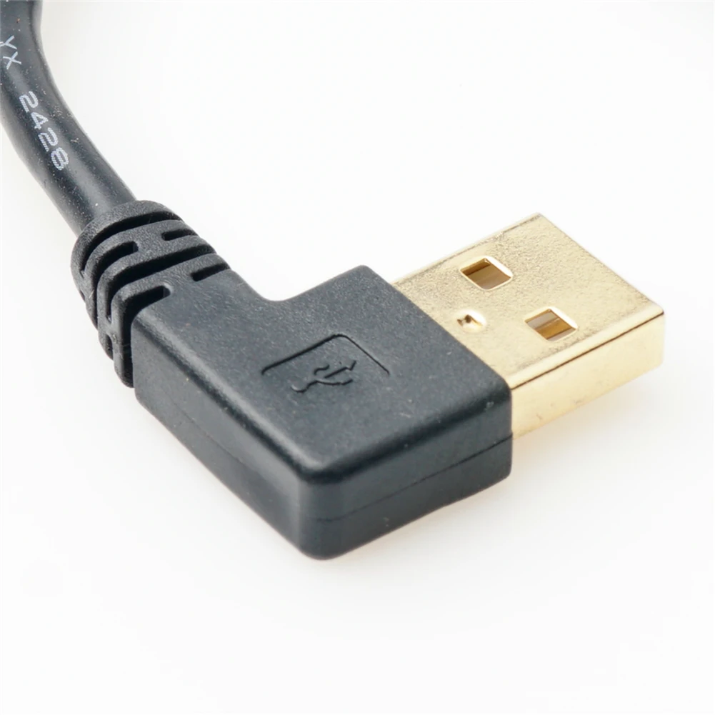 Высококачественный 15 см короткий 90 градусов левый угол USB тип A штекер на Micro
