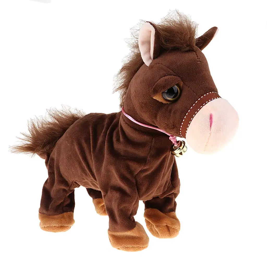 Electronic Simulation Plush Horse Doll Walking Stuffed Toy Educational Toys Birthday Gift for Children Kids Toddler | Игрушки и хобби