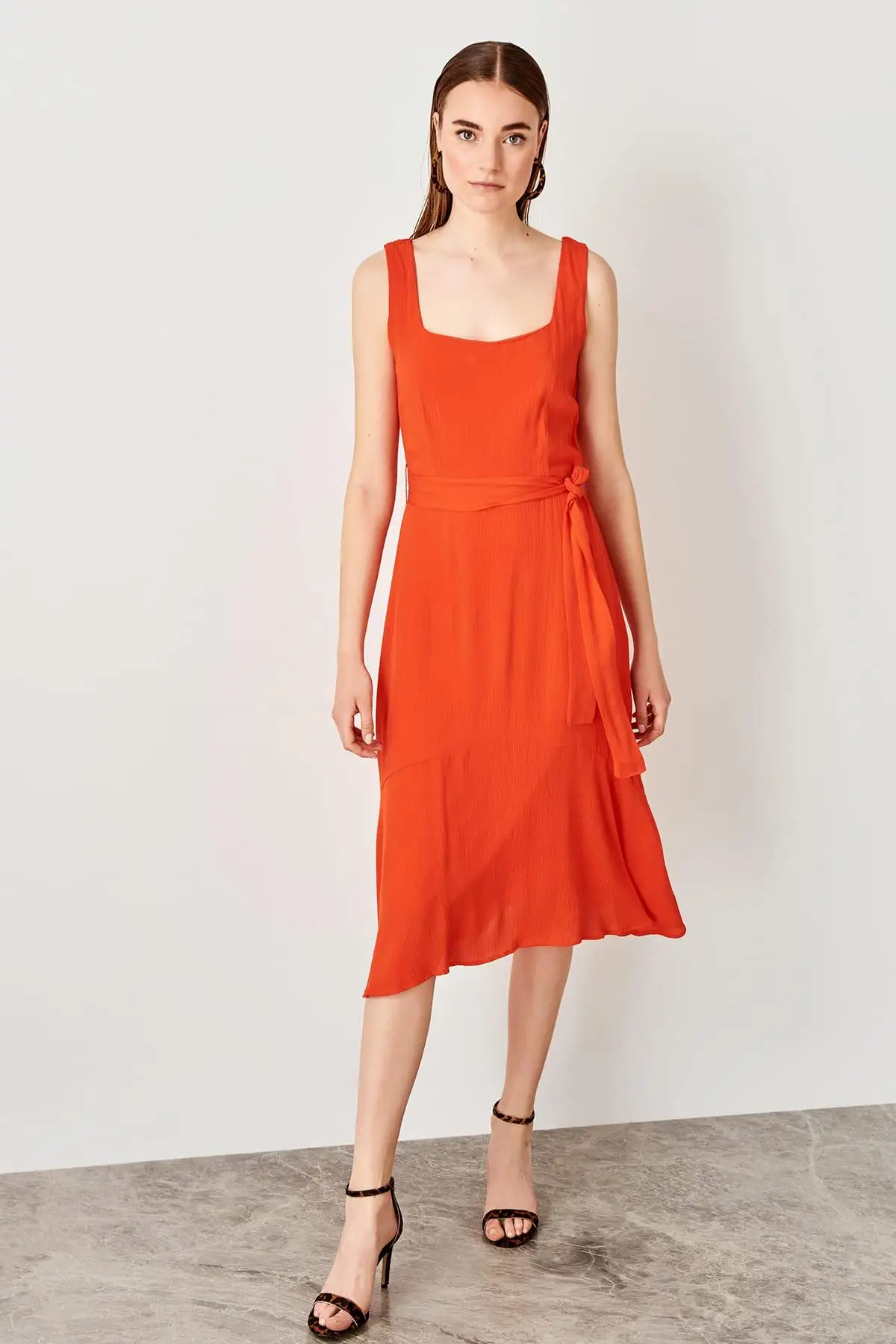 Trendyol платье с поясом TWOSS19IE0020|Женские платья| |