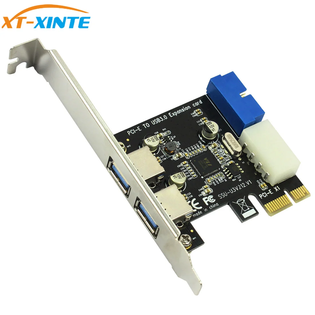 USB3.0 PCIE адаптер 2 порта USB к x1 передняя панель 20pin PCI e Express плата расширения