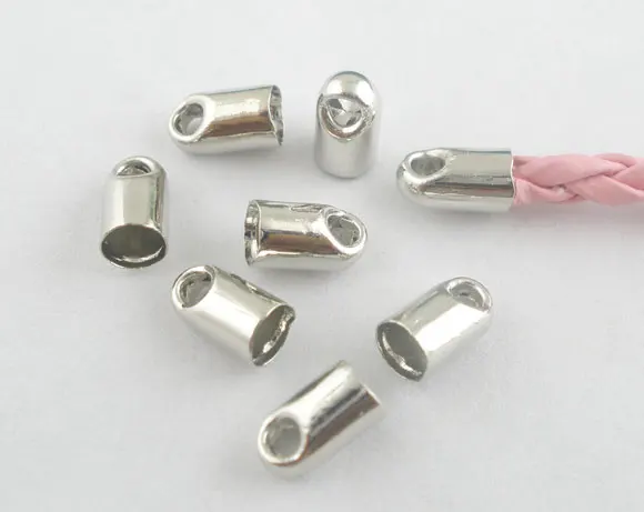 DoreenBeads 500 шт серебряных цветных тупых наконечников для ожерелья 6x4 мм (подходит 3