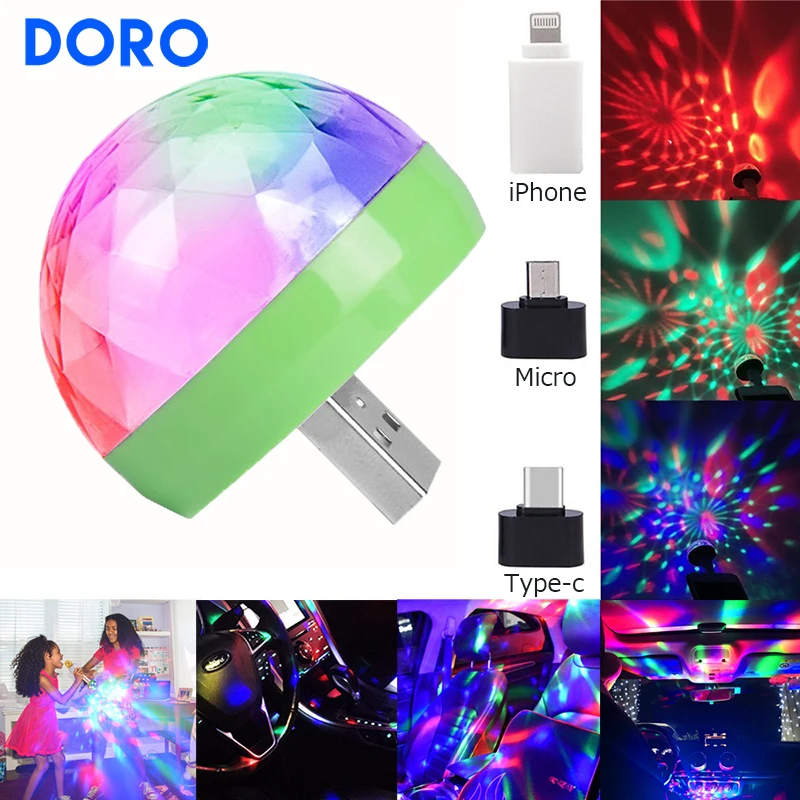 USB DC5V цветной dj диско шар сценическое освещение управление музыкой