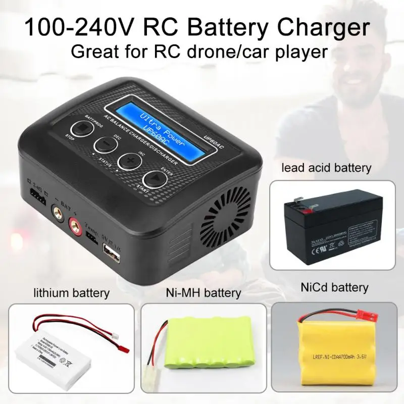 Зарядное устройство для аккумуляторов ULTRA POWER UP60AC RC кабель питания 2 4S Li Ion 6 8S Ni MH 100