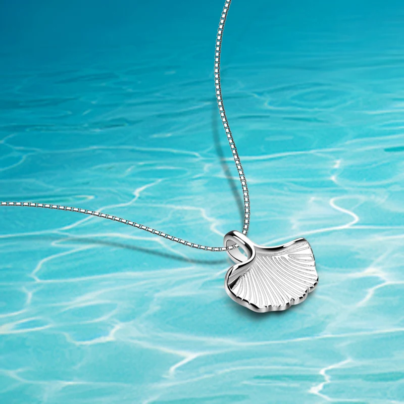 

Real 925 Sterling Silver Shell Ocean Waves Pendants Necklaces Women Men Unisex Fashion Trendy Jewelry Beach Gift