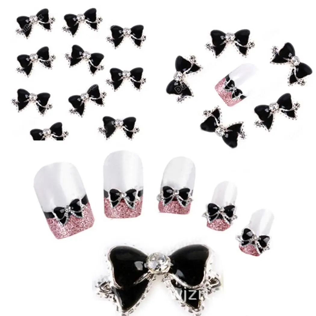 3D Shinny Butterfly временный Маникюр Nail Art черный розовый 1 Упаковка Наклейка | Красота и