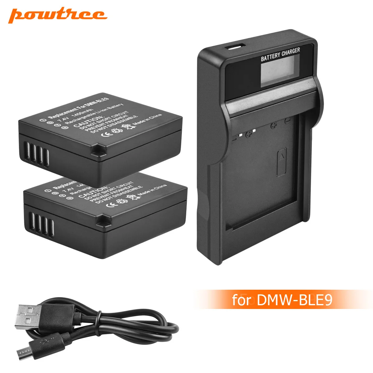 

Powtree DMW-BLG10 DMW BLG10 DMW-BLE9 Battery+LCD Charger For Panasonic DMC GF6 GX7 GF3 GF5 DMW-BLG10GK LX100 GX80 GX85 L10
