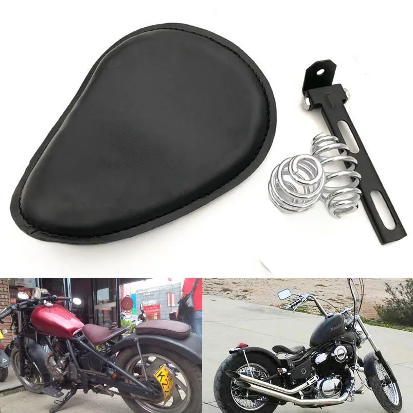 Кожаное весеннее мотоциклетное сиденье для водителя 3 дюйма Harley Chopper Bobber Custom Sportster