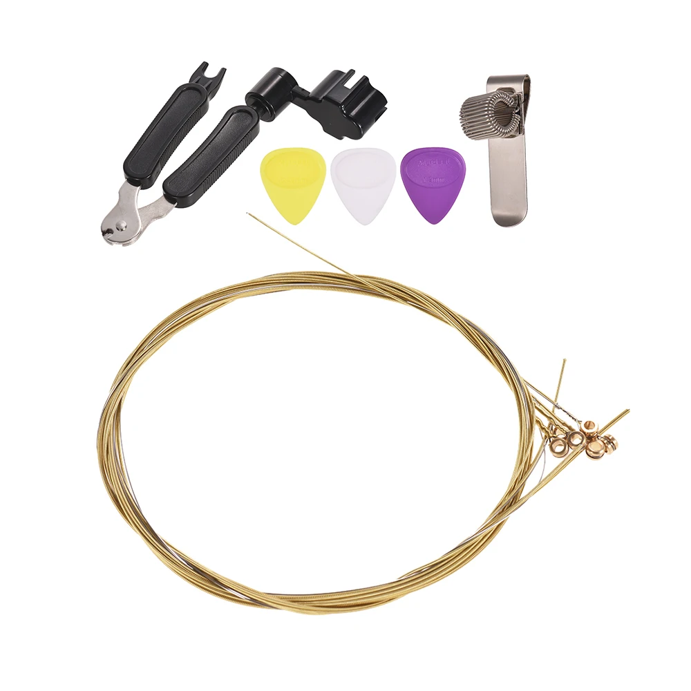 Acoustic Guitar Tool Kit Strings Picks Holder String Cutter Winder Accessories Set for Beginners | Спорт и развлечения