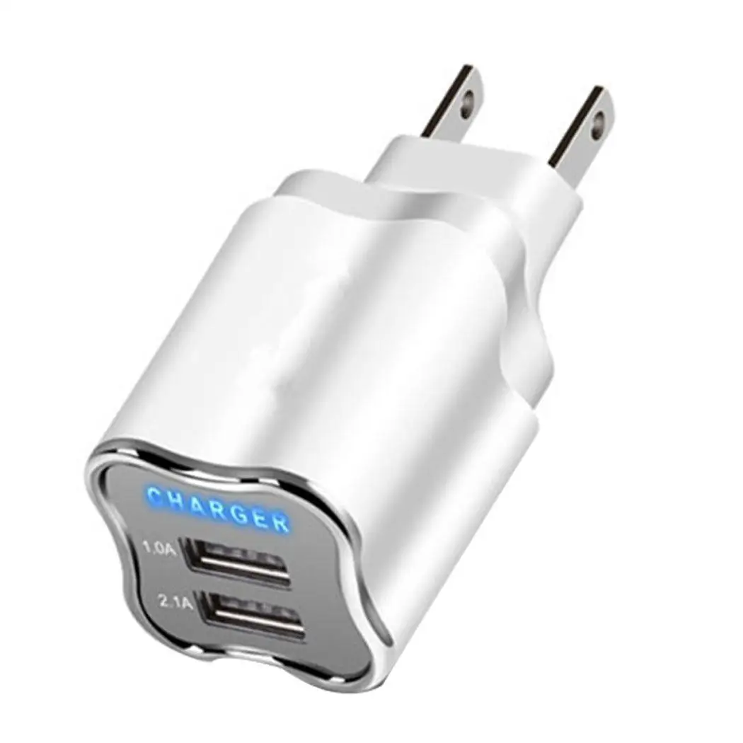 2 Порты USB путешествия зарядное устройство со светодиодной подсветкой стены