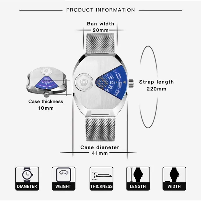 

Unique Creative Mens Watches Stainless Steel Quartz Watch Men Black Waterproof Man Watch 2019 Luxury Brand Wristwatch Male Clock