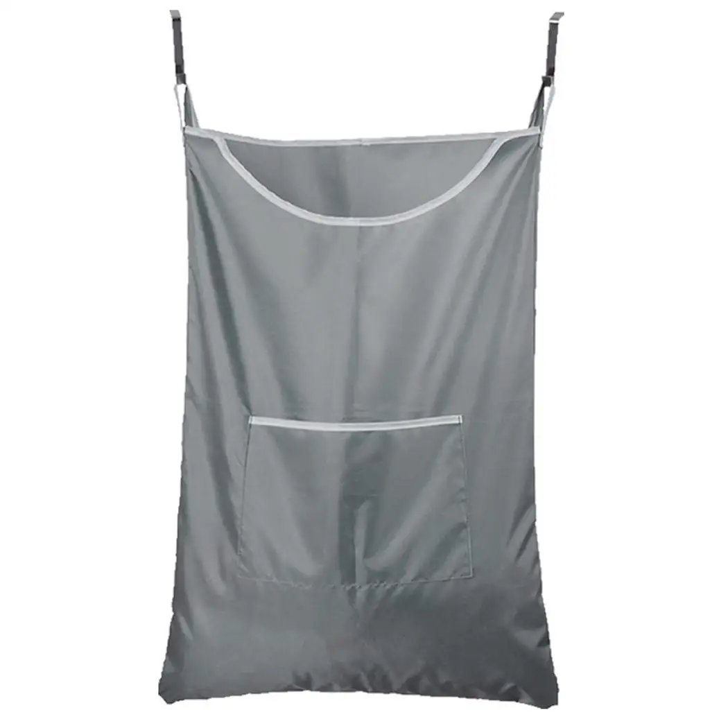 sturdy cloth Bag durable Household Gray it of Home Laundry Storage oxford Hanging Made Space Saving and is Portable |