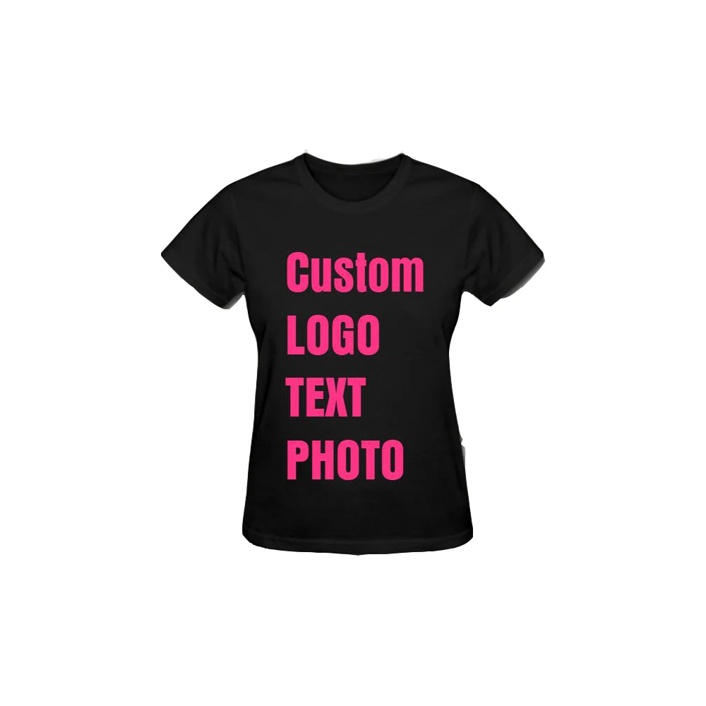 

Women T-shirt Custom Personalised Print Logo/Text/Photo Diy Casual Tee Tops
