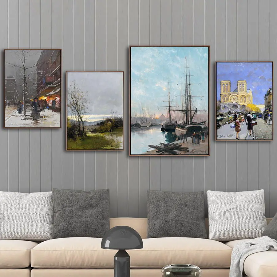 Home Decoration Print Canvas Art Wall Pictures for Living Room Poster Paitings French Eugene Galien Laloue | Дом и сад