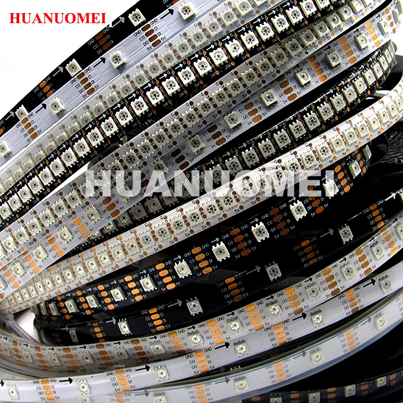 Фото DC5V 1 м/2 м/5 м 30/32/48/60/72/144 светодиодов/м SK9822 Светодиодная лента 5050 SMD Адресная интеллектуальная RGB пиксельная цифровая ТВ-лампа Гибкая лента №1