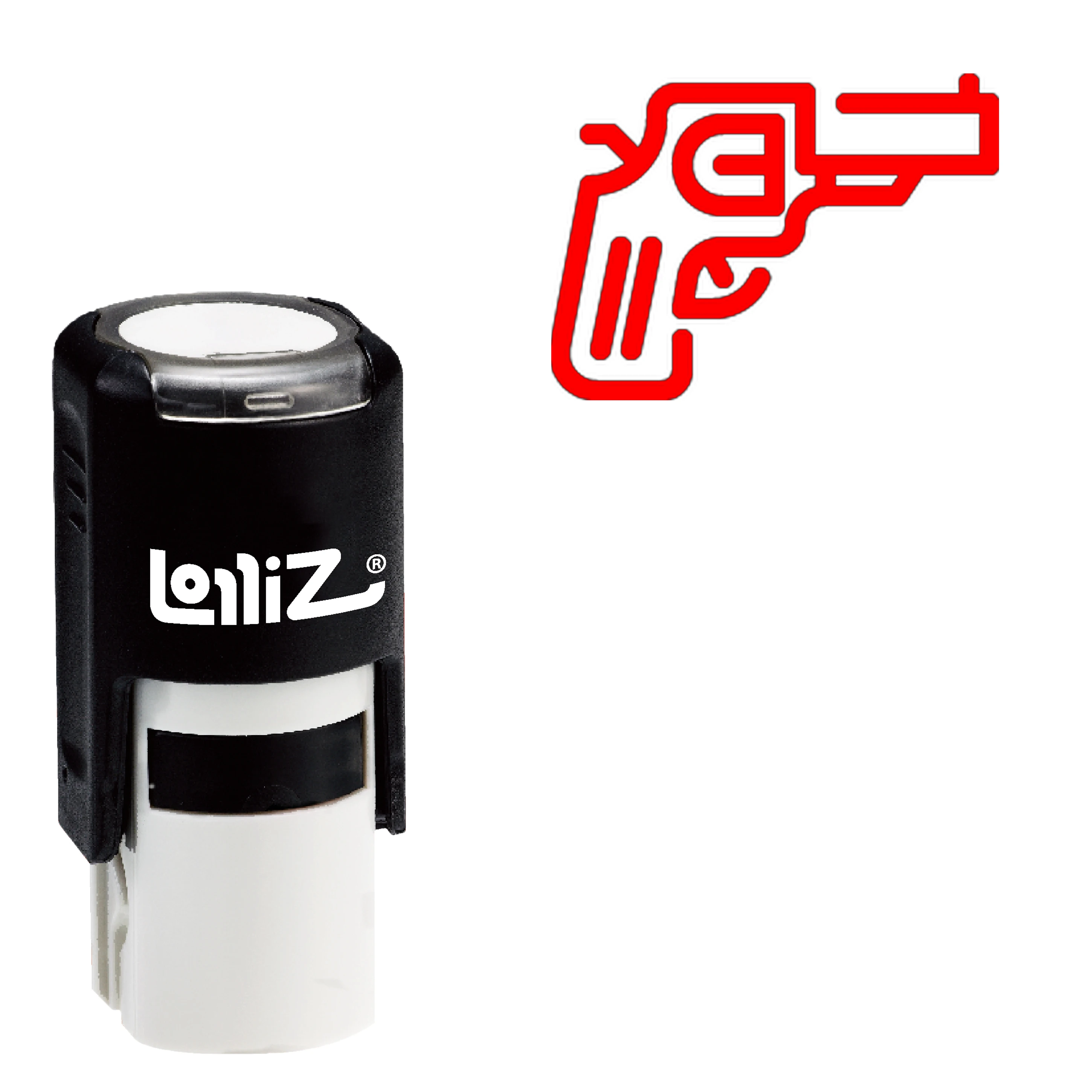LolliZ Pistol Self-Inking Rubber Stamp - Modern Symbol Series