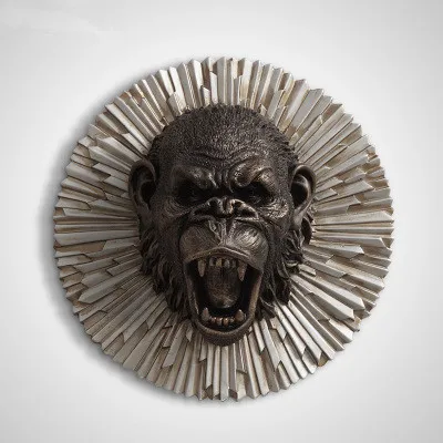 

Animal Head Creative Resin Animal Head Wall Decoration Bear/ King Kong /Lion /Tiger/ Wolf Wall Hanging Ornaments Best Gift