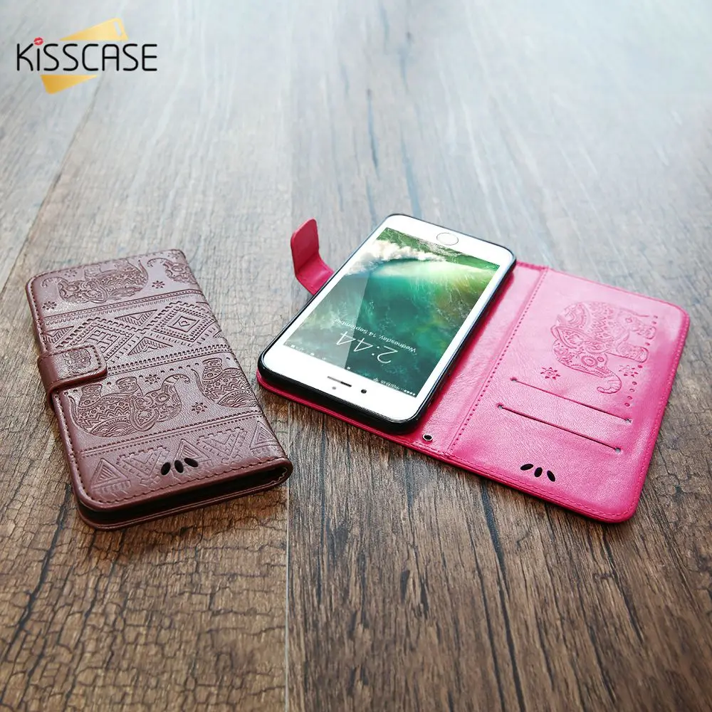 Кожаный чехол кошелек KISSCASE для телефона Huawei Honor 9 10 Lite 6C Pro 7X капа Fundas оболочка