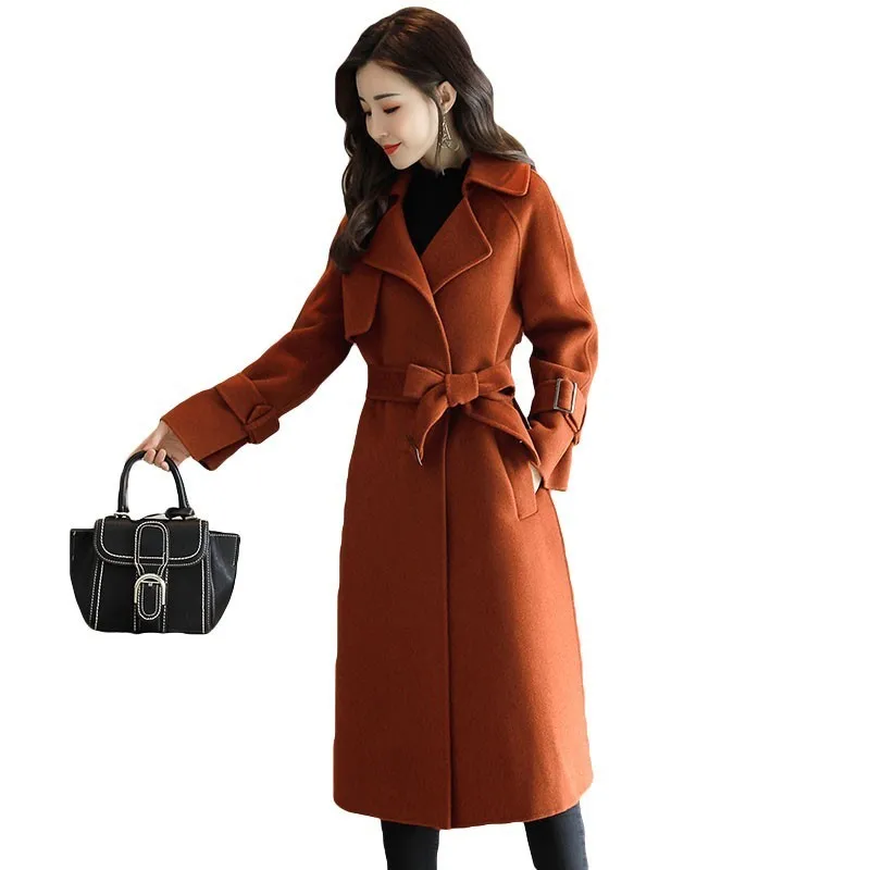 

High quality Winter Slim woolen coat female 2017 new fashion autumn medium-long woolen coat jacket women's coats jackets YZ375