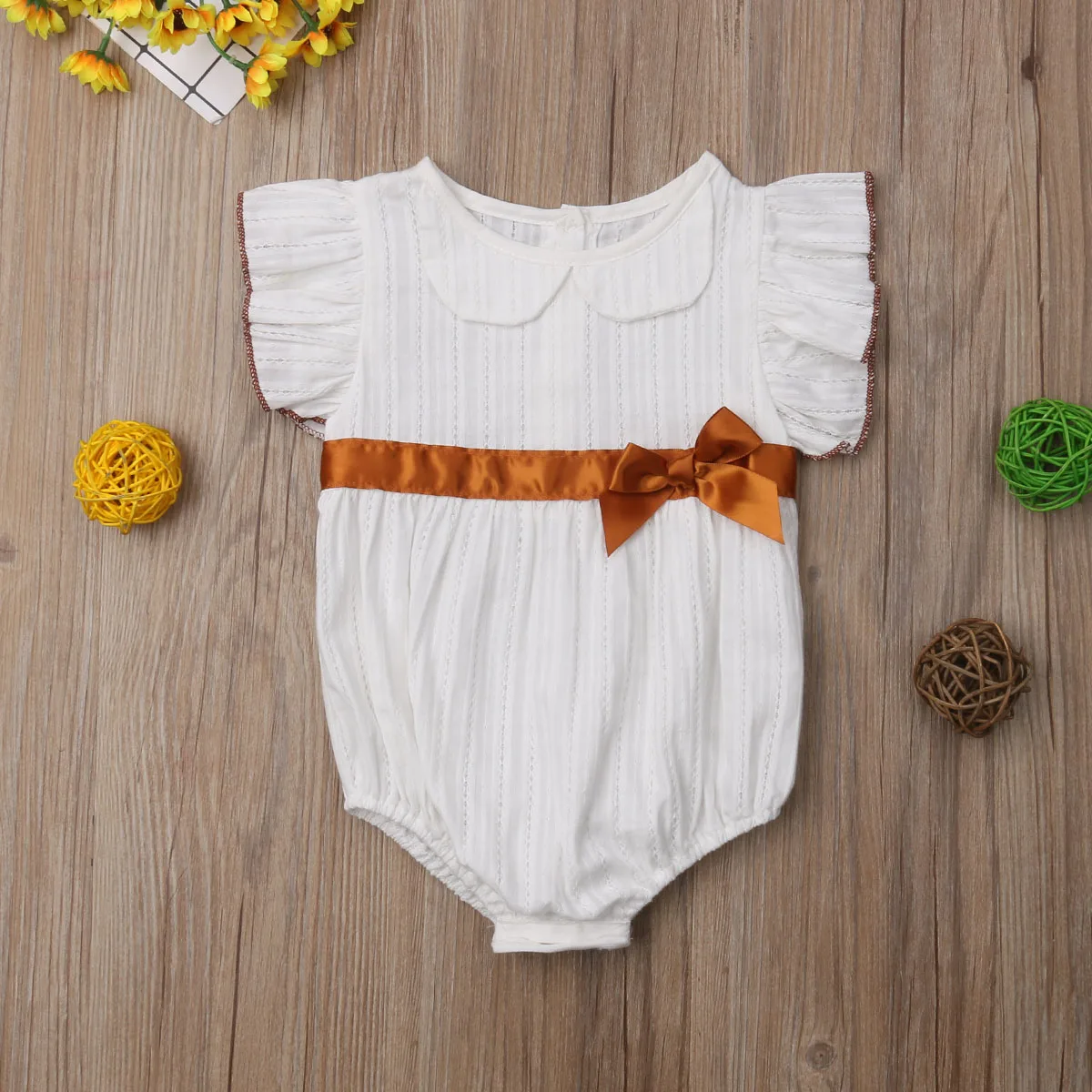 Christmas Gift Newborn Baby Girls Sleeveless Bow Casual Princess Cotton Tops Romper Outfits Clothes | Детская одежда и обувь